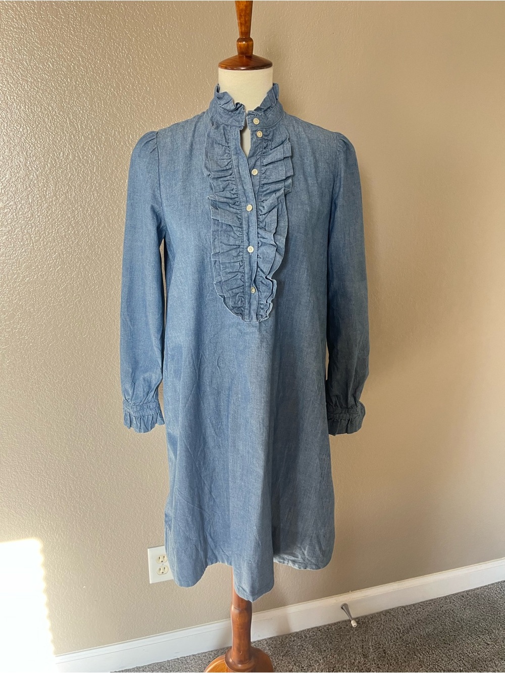 Jcrew 100% Cotton Ling sleeve dress XS